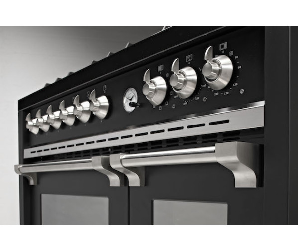 Steel X10FF-6 Oxford mat-zwart fornuis