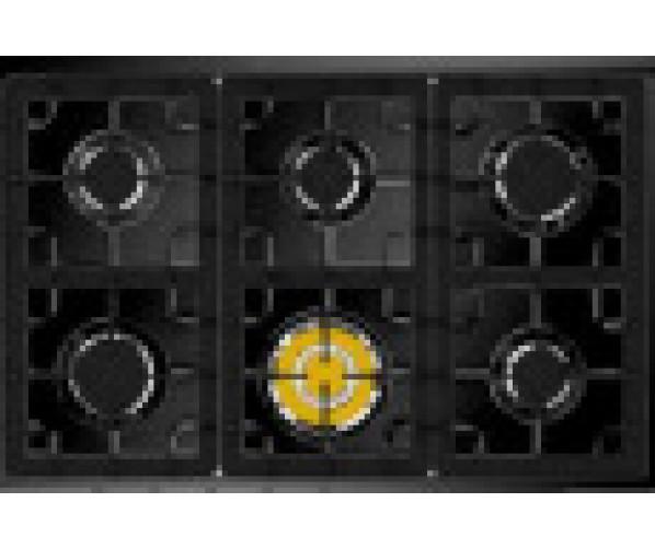 Steel X10FF-6 Oxford mat-zwart fornuis
