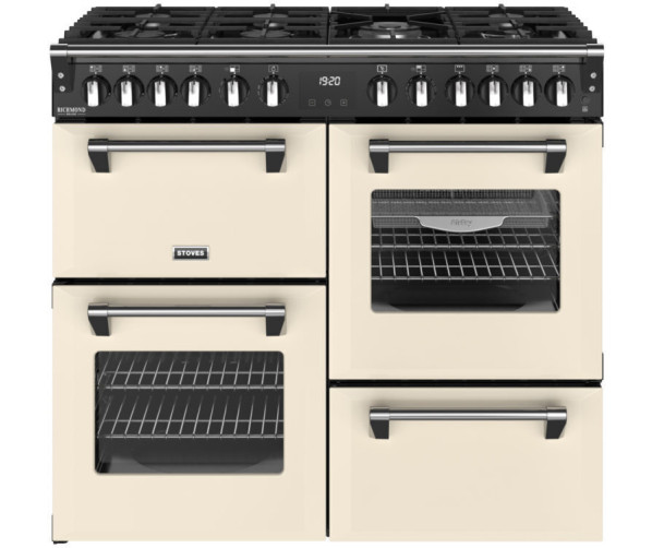STOVES Richmond 100 DF DX crème fornuis 100 cm breed gas-elektrisch vrijstaand