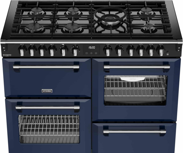 Stoves Richmond 100 DF DX gas fornuis - midnight blue - 100 cm. breed