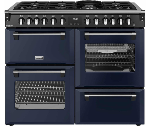 Stoves Richmond 100 DF DX gas fornuis - midnight blue - 100 cm. breed