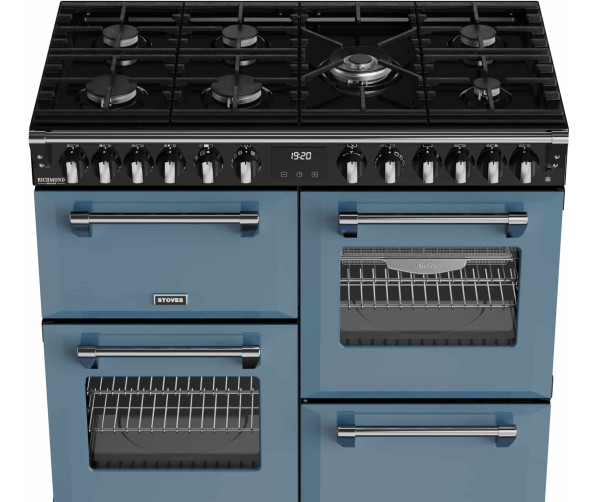 Stoves Richmond 100 DF DX gas fornuis - twilight blue - 100 cm. breed