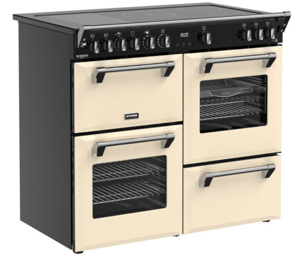 Inductiekookplaat met bridgefunctie Belling Richmond 100 EI DX RTY creme voor grotere pannen