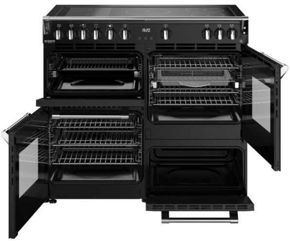 Multifunctionele oven van Belling Richmond 100 EI DX RTY zwart met 13 functies