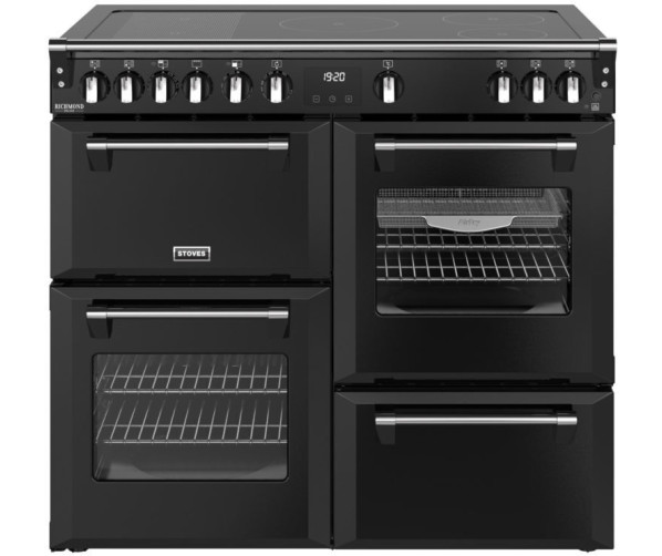 Belling Richmond 100 EI DX RTY fornuis met 4 ovens en AirFry functie in zwart