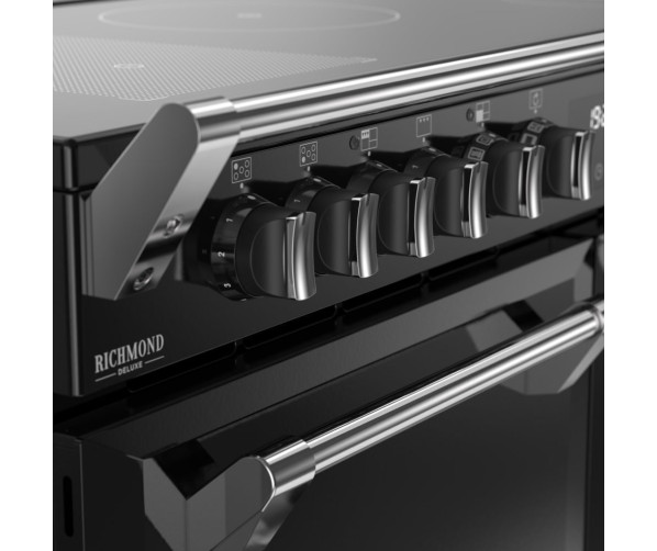 5-pits inductiekookplaat met bridgefunctie en draaiknop Stoves Richmond zwart