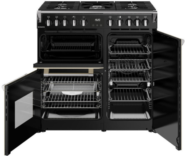 Moderne creme Stoves Richmond 90 DF fornuis met Maxi-Grill en multifunctionele ovens