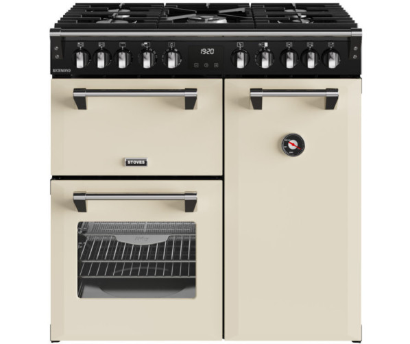 Stoves Richmond 90 DF creme gasfornuis 90 cm breed met 5-pits kookplaat