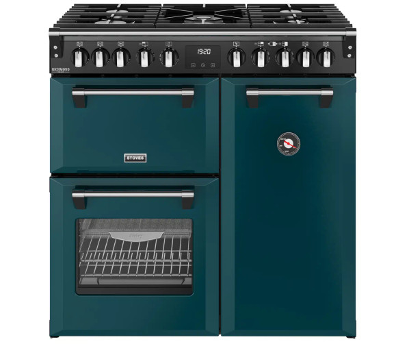 Stoves Richmond 90 DF DX Deep Marine fornuis met 5-pits gaskookplaat en drie ovens