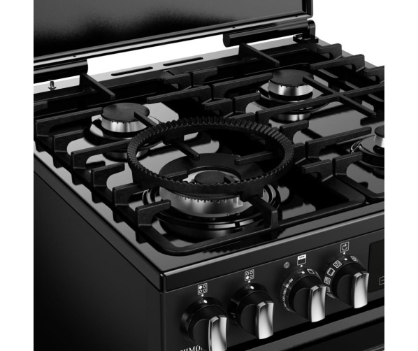 4-pits gaskookplaat Stoves Richmond met gietijzeren pannendragers en 4 kW PowerWok
