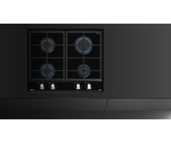 Teka GZC64300XBN inbouw gas-op-glas kookplaat