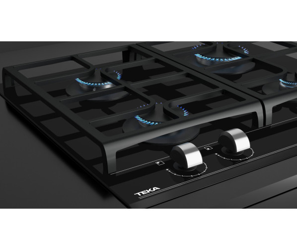 Teka GZC64300XBN inbouw gas-op-glas kookplaat