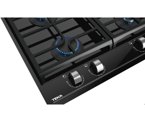 Teka GZC64300XBN inbouw gas-op-glas kookplaat