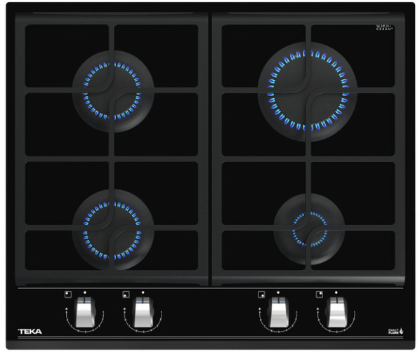 Teka GZC64300XBN inbouw gas-op-glas kookplaat