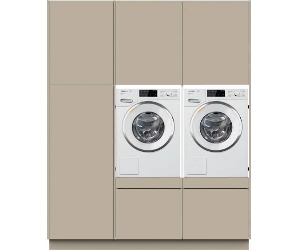 Wasmachinekast HIGH CARD wasmachine / droger kast - beige grijs