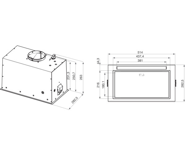 Whirlpool WCTH 63F LEB X afzuigkap inbouw