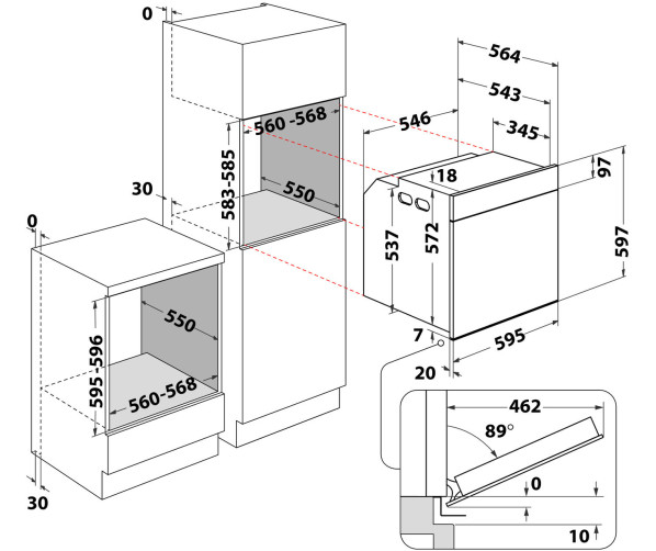 Whirlpool WOI5S8PM2SWA oven inbouw