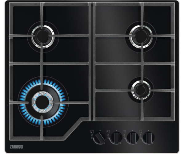 Zanussi ZGGN645K inbouw gaskookplaat - gas-op-glas