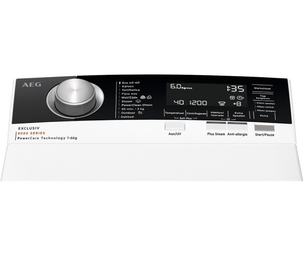Aeg LTR8ULM bovenlader wasmachine met stoom en energieklasse A label