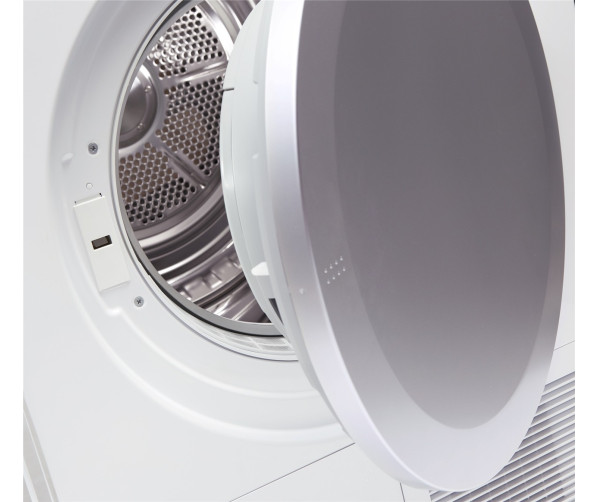 De Alluxe T431HP warmtepompdroger heeft een capaciteit van 7 kg en een trommel van 117 liter