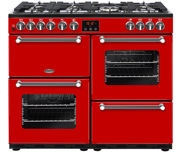Belling KENSINGTON 100 DFT ROOD gas fornuis - 100 cm. breed
