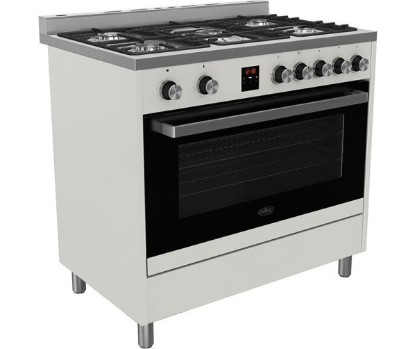 De kleur old white combineert fraai met de rvs accenten in knoppen en greep