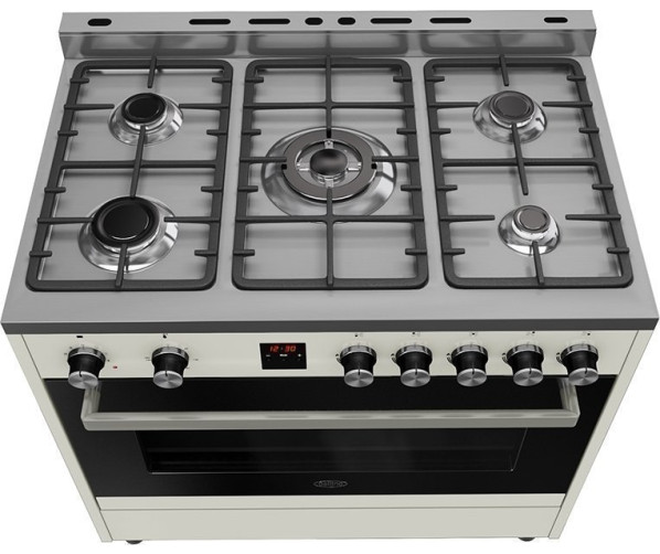 Het gas kookgedeelte van de SC900DFT heeft in het midden een 3,5 kW sterke wokbrander