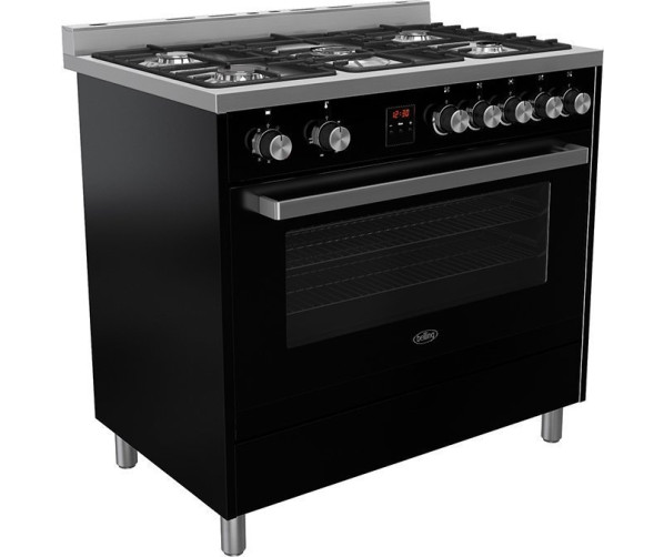 De Belling SC900DFT heeft een strak design in de kleur zwart met rvs accenten
