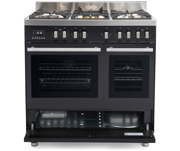 Onder de twee ovens van de Boretti MFBG902AN bevindt zich een praktische opbergruimte