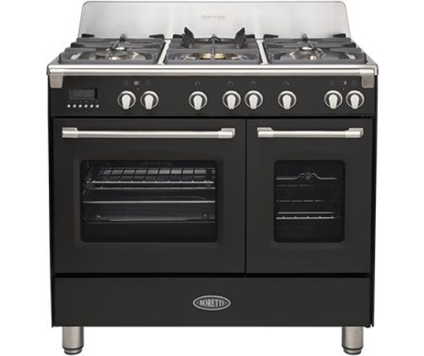 Boretti CFBG902ZW/2 gas fornuis zwart - dubbele oven