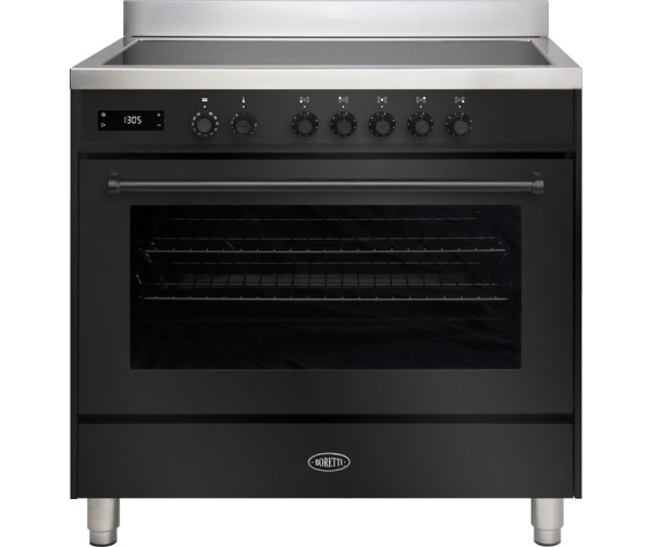 Boretti MLI95XZW inductie fornuis met dubbele oven - zwart