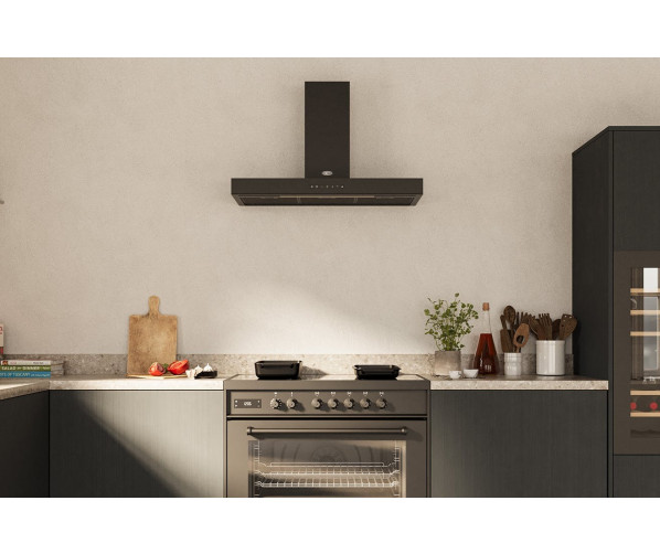 Boretti PARETEB90ZW wand afzuigkap - 90 cm - zwart