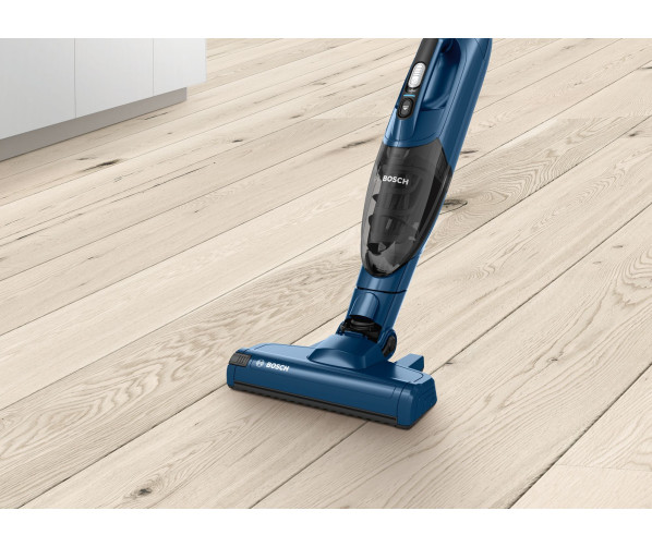 Bosch BCHF216S blauwe 2-in-1 steel-/kruimelzuiger / stofzuiger