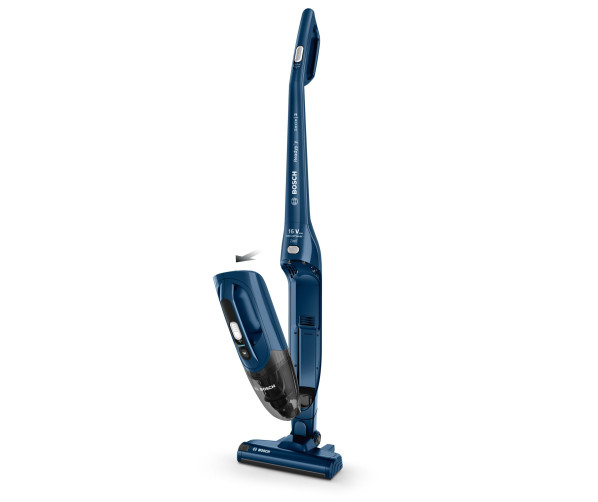 Bosch BCHF216S blauwe 2-in-1 steel-/kruimelzuiger / stofzuiger