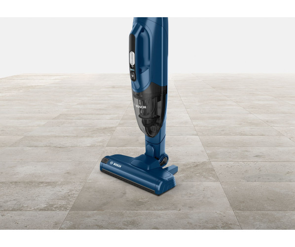 Bosch BCHF216S blauwe 2-in-1 steel-/kruimelzuiger / stofzuiger