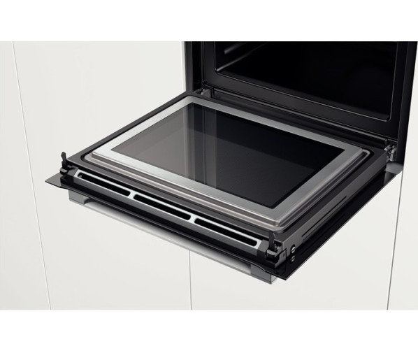 De ovendeur van de Bosch HMG636NS1 oven met magnetron
