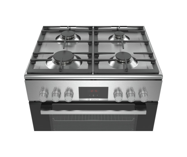 Bosch HXR390E50N rvs gas fornuis - 60 cm. breed