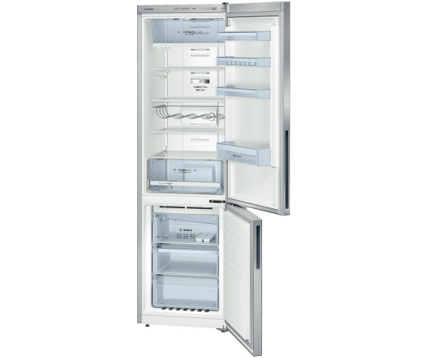 De binnenzijde van de Bosch KGN39VL31 koelkast RVS-look, uitgerust met oa. ChillerBox en flessenrek