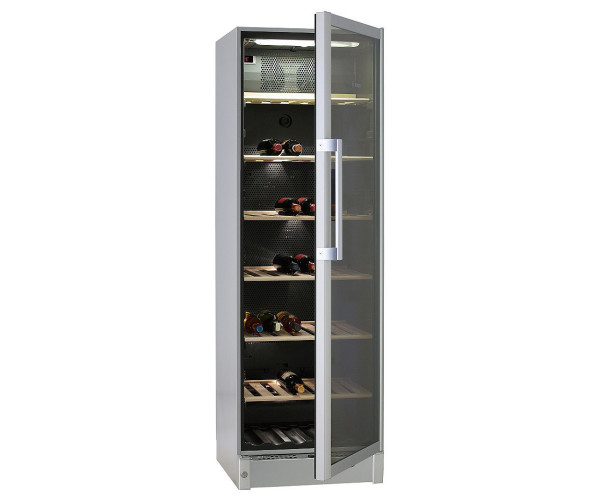 De Bosch KSW38940 is uitgevoerd in zilvermetalic met UV glazen front