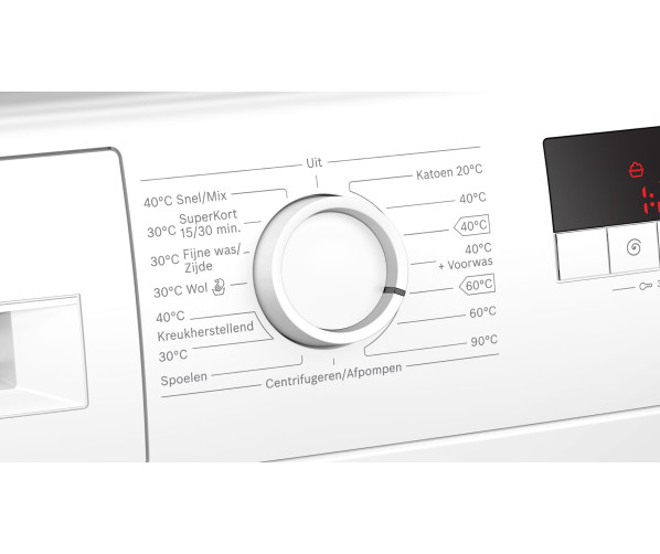 Het bedieningspaneel van de Bosch WAJ28070NL wasmachine