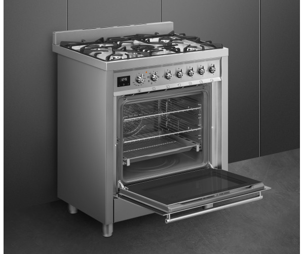 Smeg C7GMXNLK9 fornuis roestvrijstaal - 70 cm. breed