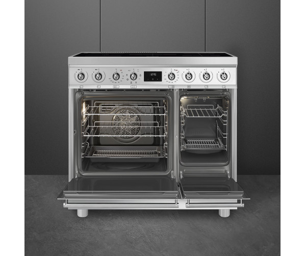 Smeg C92IMX2 inductie fornuis met dubbel oven - rvs