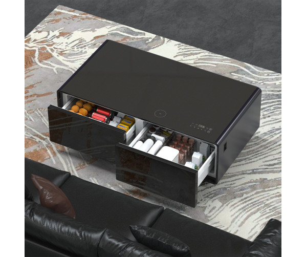 CASO Sound & Cool Zwart salon tafel met koellades, speakers en draadloos opladen telefoon