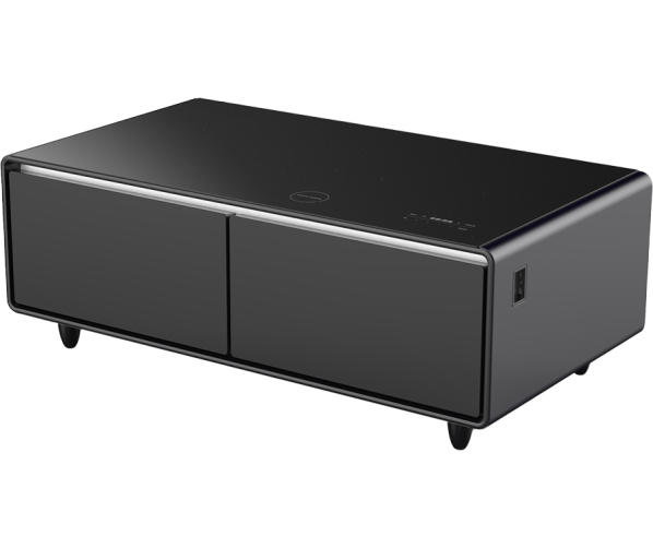 CASO Sound & Cool Zwart salon tafel met koellades, speakers en draadloos opladen telefoon