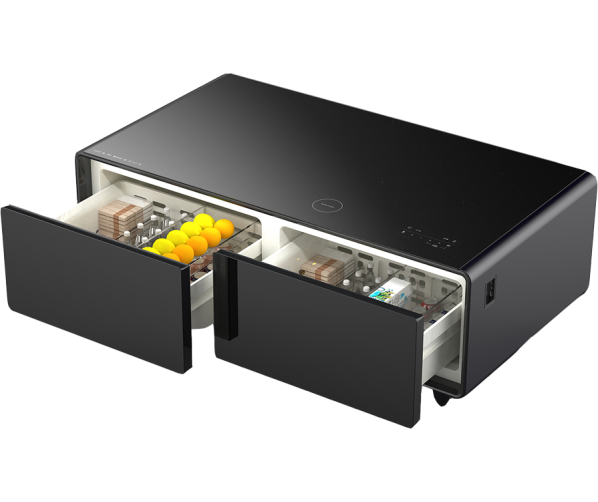 CASO Sound & Cool Zwart salon tafel met koellades, speakers en draadloos opladen telefoon