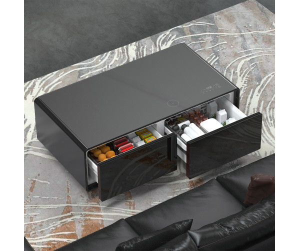 CASO Sound & Cool Zwart salon tafel met koellades, speakers en draadloos opladen telefoon