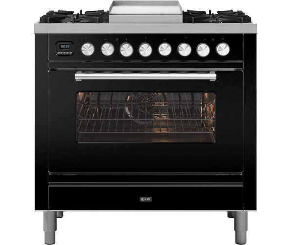 Ilve P09FWE3/BK fornuis zwart - 90 cm. breed
