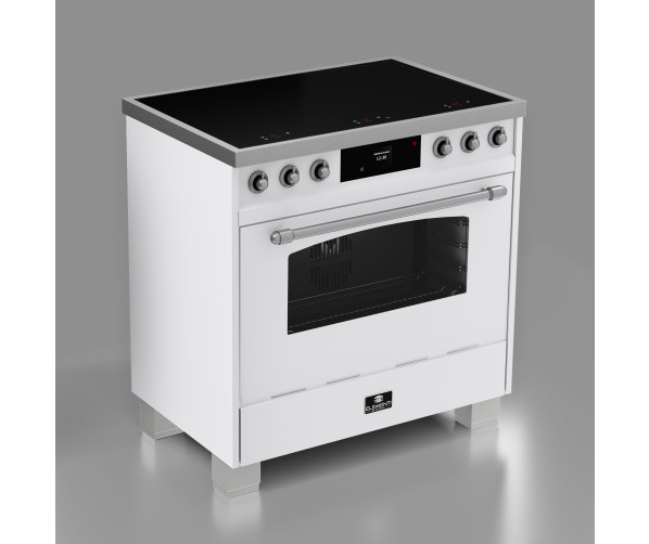 Elementi di Cucina EC9036-WT-IX-S inductie fornuis - klassiek - wit