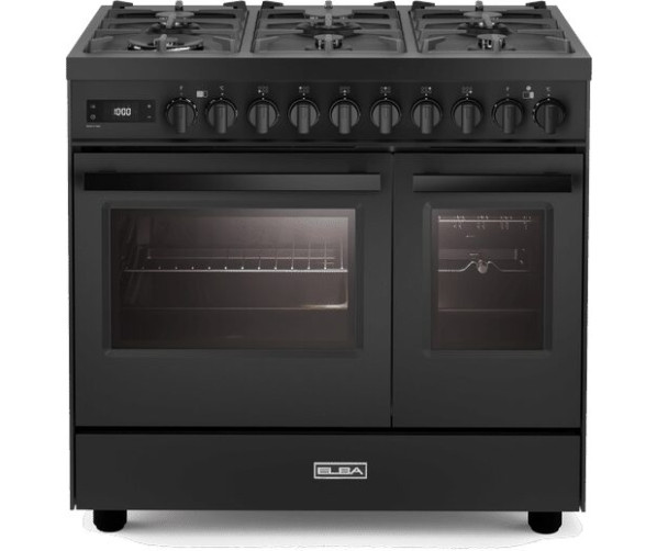 Elba EX 966T MAA gas fornuis met dubbele oven - antraciet