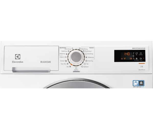 Het bedieningspaneel van de Electrolux EDH3786GDE warmtepomp droger